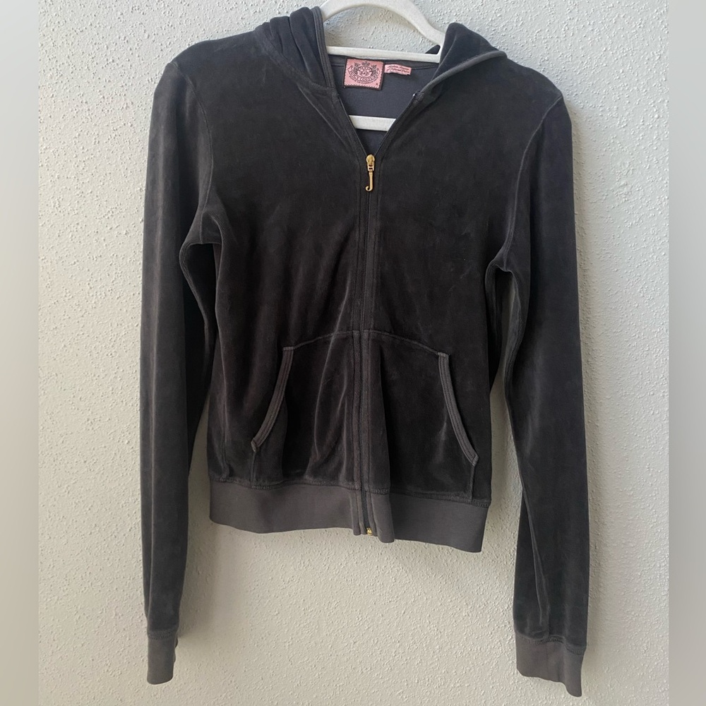 Y2K Juicy Couture grey velour jacket size medium